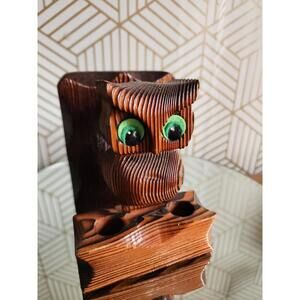 Vintage Wood Witco Owl Napkin Holder